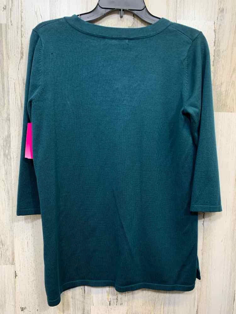 PRE-OWNED CABLE&GAUGE Tops Size XL Teal Solid LONG SLEEVE Sweater/TEAL LONG SLEE
