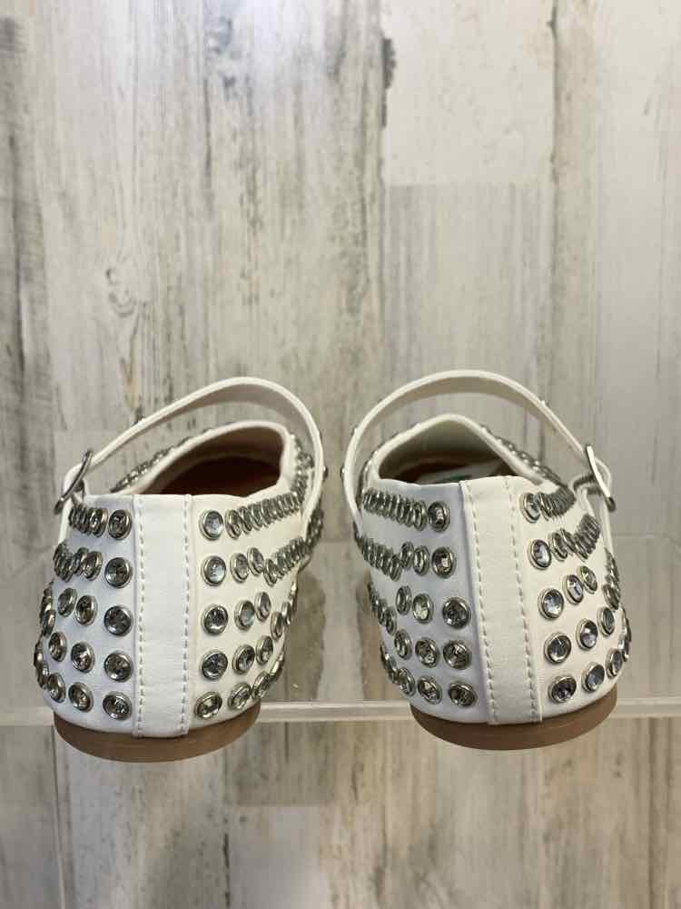NWT A NEW DAY SHOES Shoe Size 10 White Rhinestone FLATS Shoes/WHITE FLATS W/ CLE