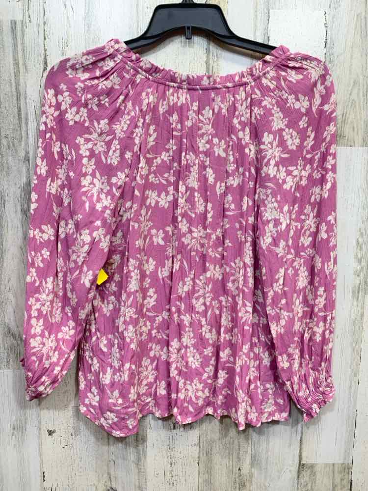 NWT STYLE & CO Tops Size 1X PNK/WHT Floral 3/4 SLEEVE Blouse