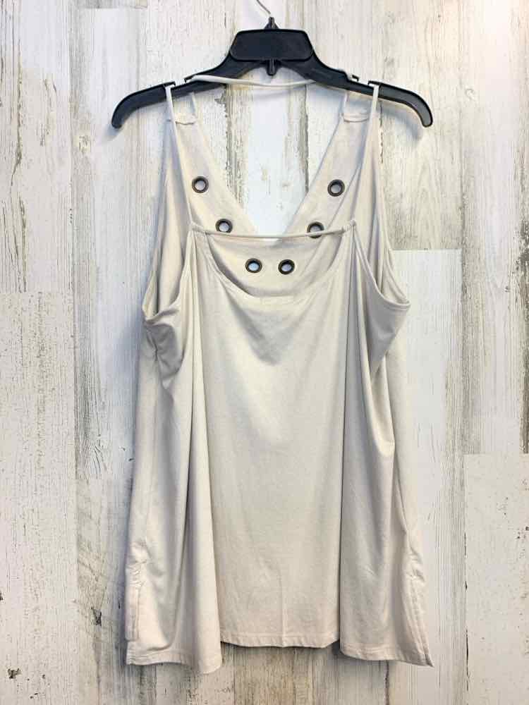 CATO PLUS SIZES Size 18/20 Cream Suede SPAGHETTI STRAP TOP