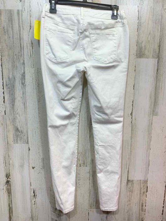 PRE-OWNED Size 28 JESSICA SIMPSON BOTTOMS White Solid STRAIGHT Pants/WHITE STRAI