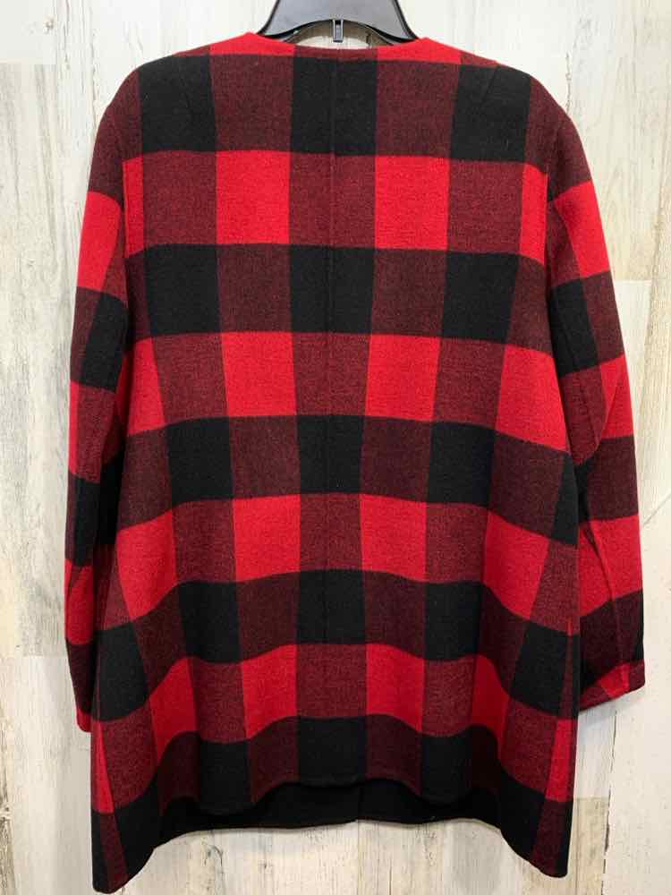 PRE-OWNED TALBOTS JACKETS / COATS Size XL BLK/RED Checkered LONG SLEEVE Jacket