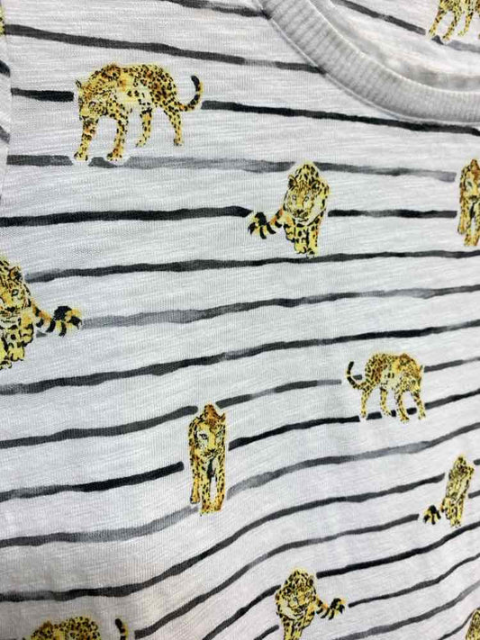 PRE-OWNED CHICO'S/HORIZONTAL STRIPE W/ LEOPARDS TEE