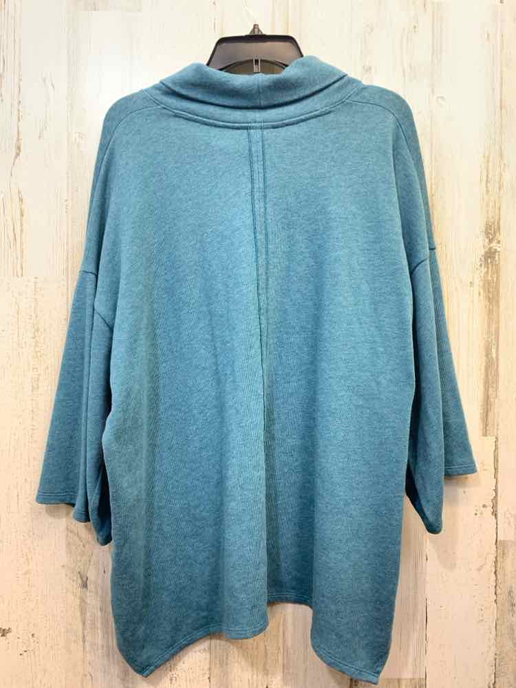 PRE-OWNED J JILL Tops Size M AQUA Solid SWEATER Sweater/HIGH NECK AQUA SWEATER T