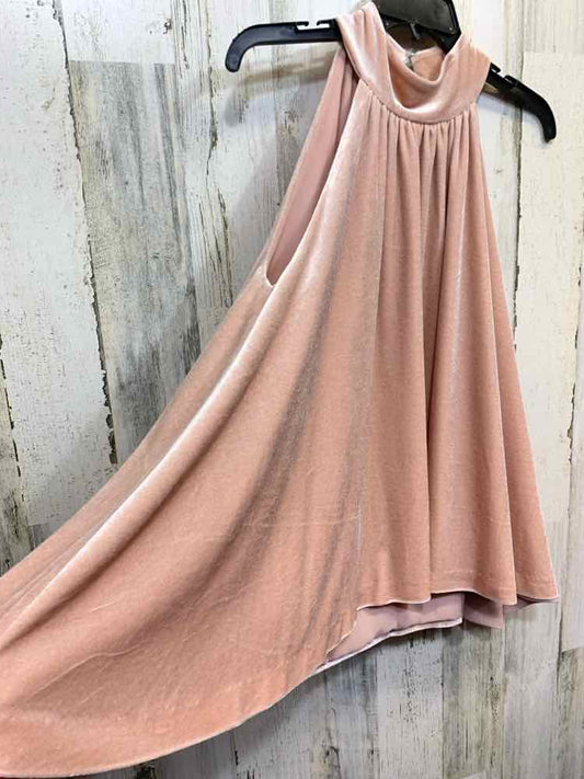 PRE-OWNED FRENCH CONNECTION Tops Size L BLUSH Velve HALTER TOP