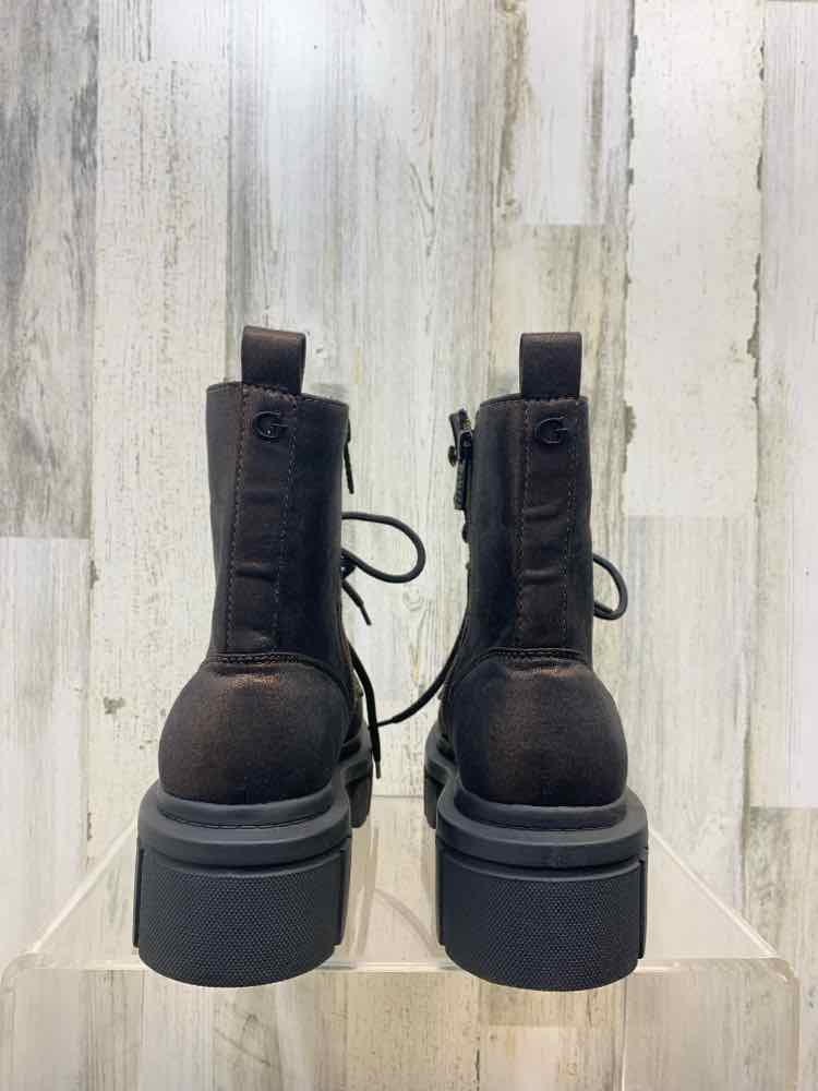 NWT GUESS SHOES Shoe Size 9.5 BRONZE Shoes/TIE BOOTS BIG HEEL