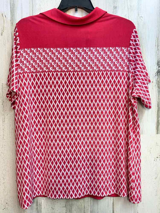 PRE-OWNED SUSAN GRAVER Tops Size 2X Fuschia DIAMOND SHORT SLEEVES TOP