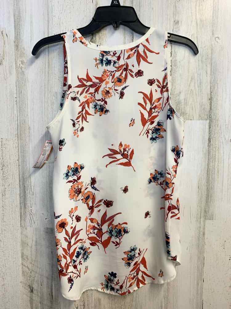 PRE-OWNED VAN HAUSEN Tops Size S WHT Floral SLEEVELESS TOP