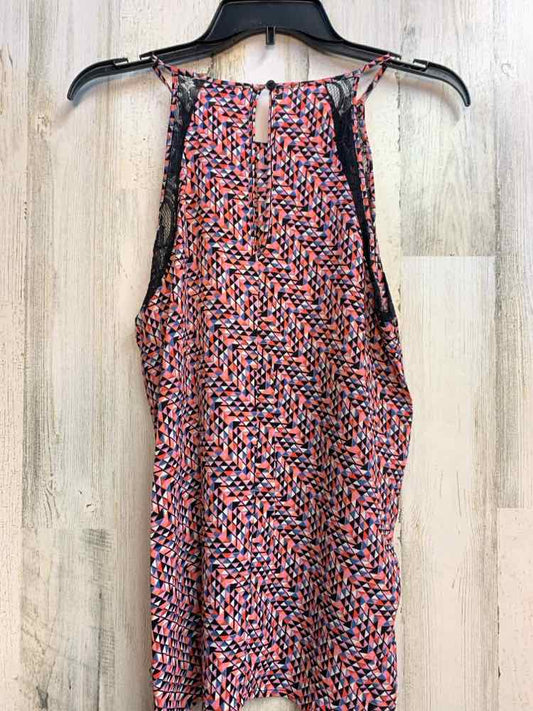 PRE-OWNED CANDIE'S Tops Size M PNK/BLK TRIANGLE SLEEVELESS TOP
