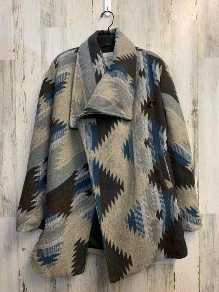 THREAD SUPPLY Tops Size L GRAY/BLU SOUTHWESTERN JACKET Jacket