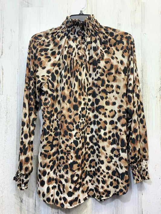 NWT CHICO'S Tops Size 0 BLK/BRN CHEETAH PRINT LONG SLEEVES TOP