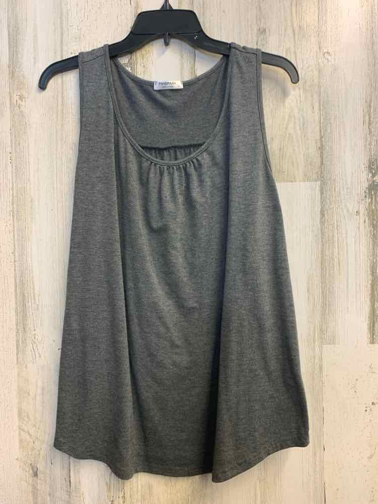 PRE-OWNED PINSPARK Tops Size XL CHARCL/GRAY Solid TANK TOP Tank Top/CHARCOAL/GRA