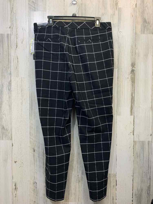 NWT Size 14 INVESTMENTS BOTTOMS BLK/WHT Checkered SLIM LEG Pants
