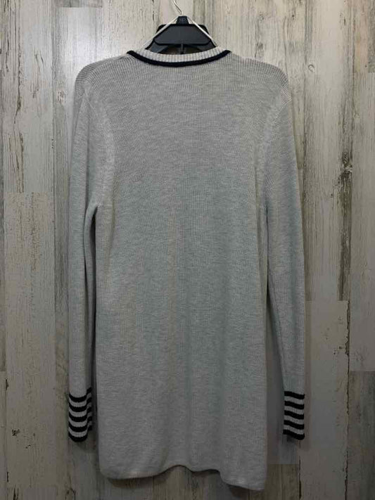 PRE-OWNED TALBOTS Tops Size L GRAY/BLACK CARDIGAN Cardigan/OPEN FRONT GRAY/BLACK