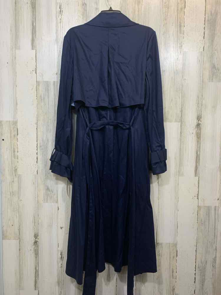 NWT ON 34TH Size L JACKETS / COATS Navy LONG SLEEVES FLAP TRENCH COAT