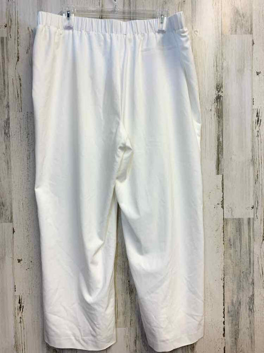 PRE-OWNED Size 2X VINCE CAMUTO BOTTOMS White Solid PANTS Pants/WHITE WIDE-LEGGED