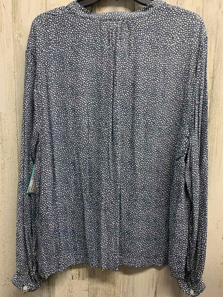 NWT OLD NAVY Tops Size XL BLU/WHT LEAVES LONG SLEEVES TOP