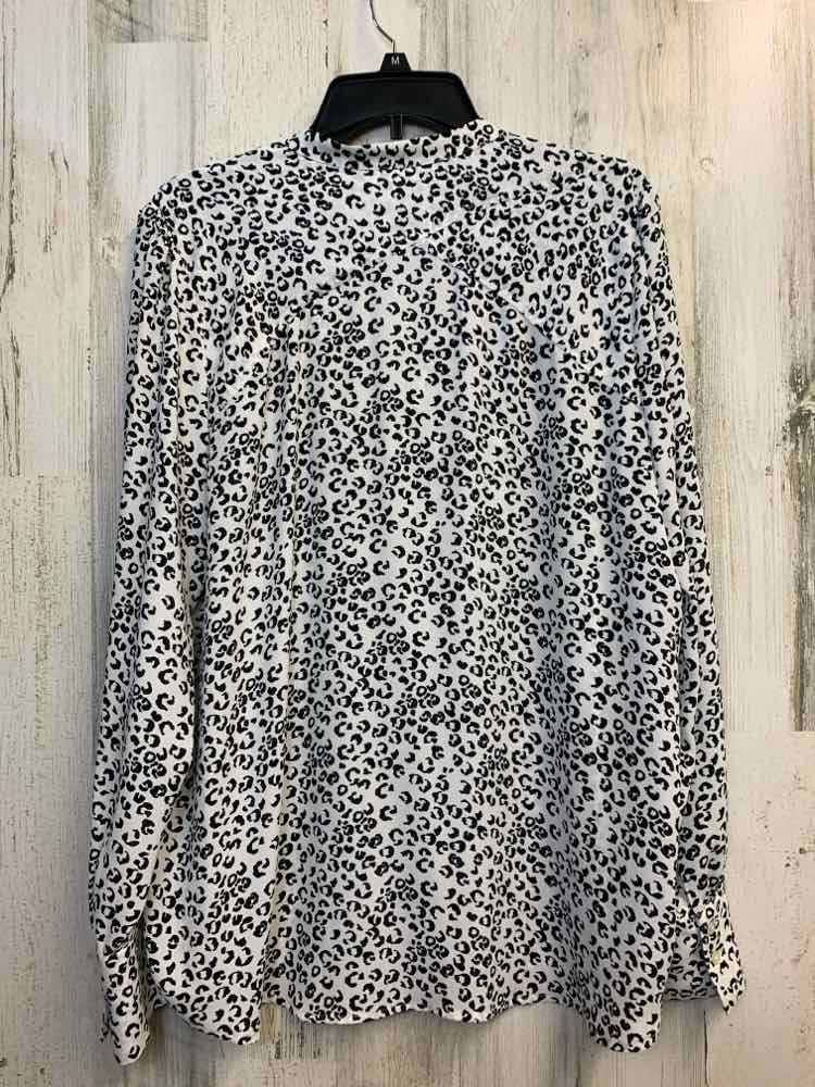 LOFT Tops Size XL WHT/BLK CHEETAH PRINT LONG SLEEVES Shirt