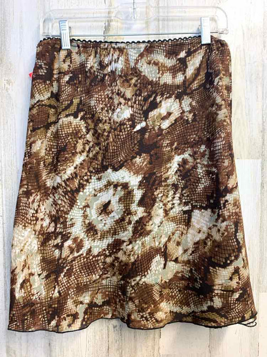PRE-OWNED BRIGGS Dresses and Skirts Size M Brown Animal Print MIDI Skirt