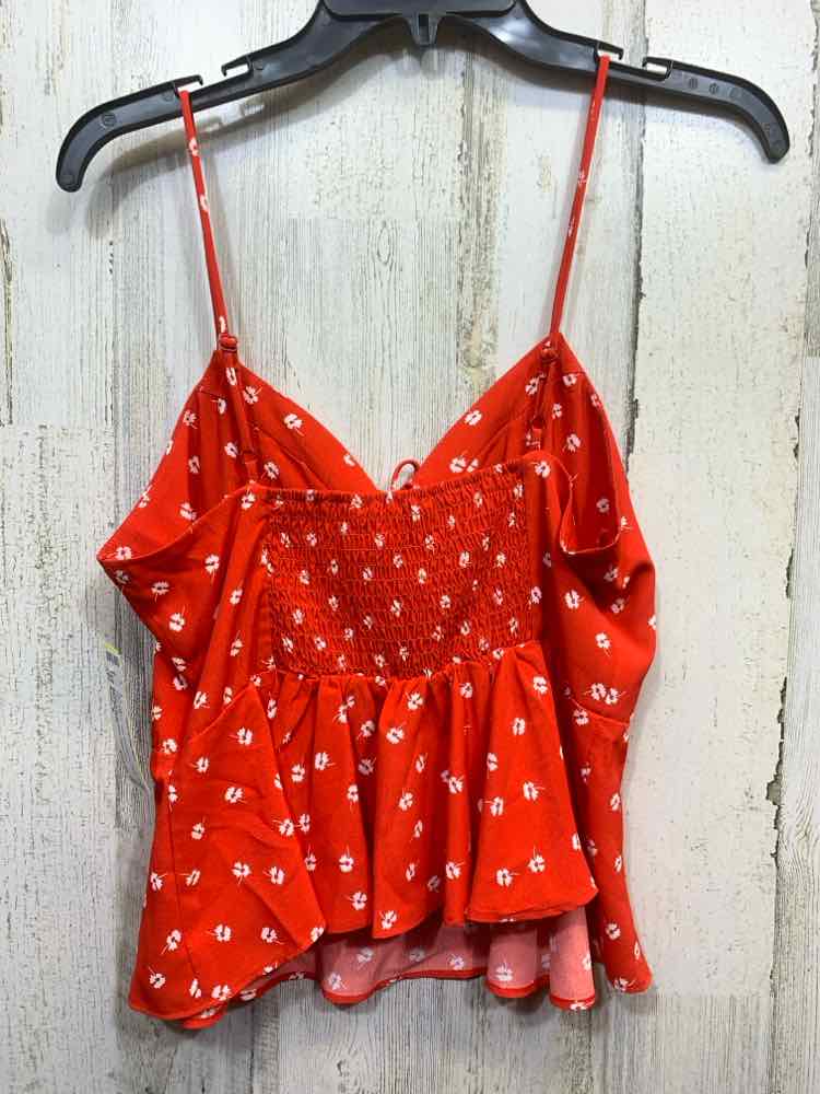 PRE-OWNED MINE BRITTON Tops Size S RED/WHITE Floral TANK TOP Tank Top