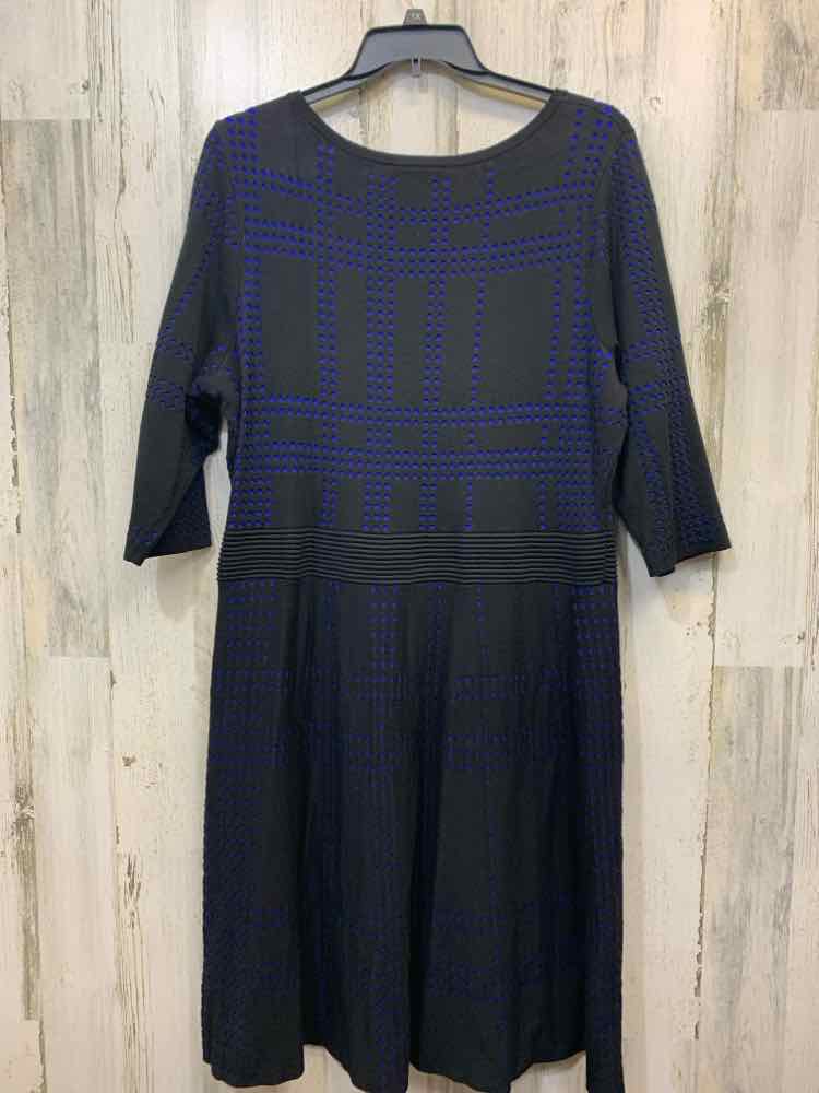 PRE-OWNED LANE BRYANT Dresses and Skirts Size 22/24 BLACK/BLUE A-LINE Dress/BLAC