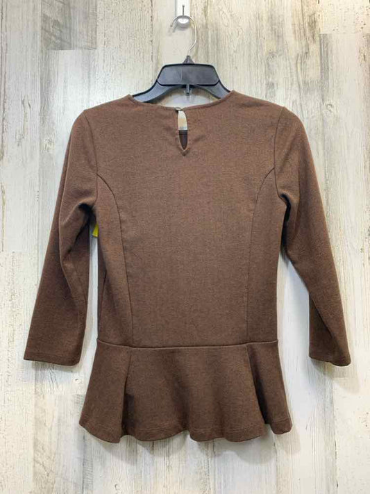 PRE-OWNED Ralph Lauren Tops Size XS Brown 3/4 LENGTH TOP/BROWN 3/4 TOP. TRUMPET