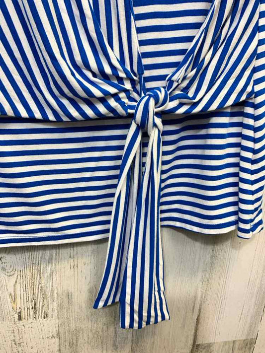 VINCE CAMUTO Tops Size L BLU/WHT Stripe SLEEVELESS TOP