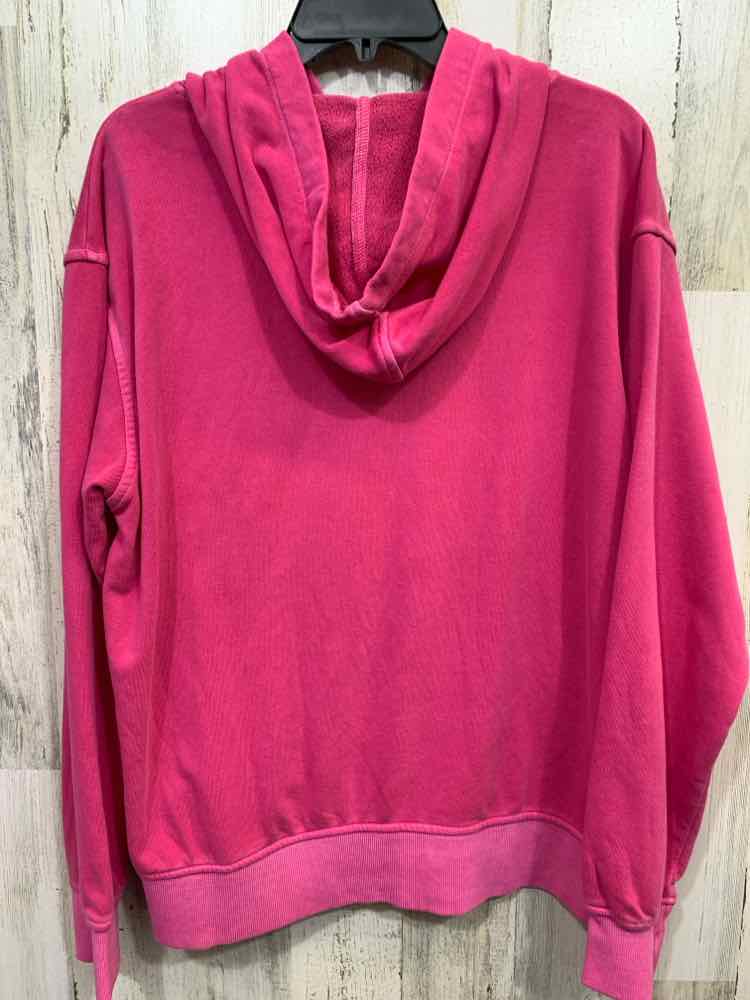 NWT ZENANA Size L Tops PINK LONG SLEEVES HOODED SWEATSHIRT