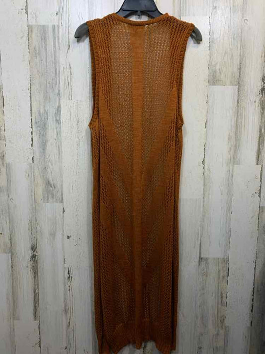 MORAL FIBER PLUS SIZES Size 2X BURNT ORANGE CROCHET VEST Vest