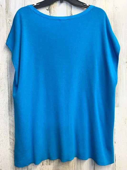 PRE-OWNED TALBOTS PLUS SIZES Size 2X LIGHT BLUE CAP SLEEVES TOP