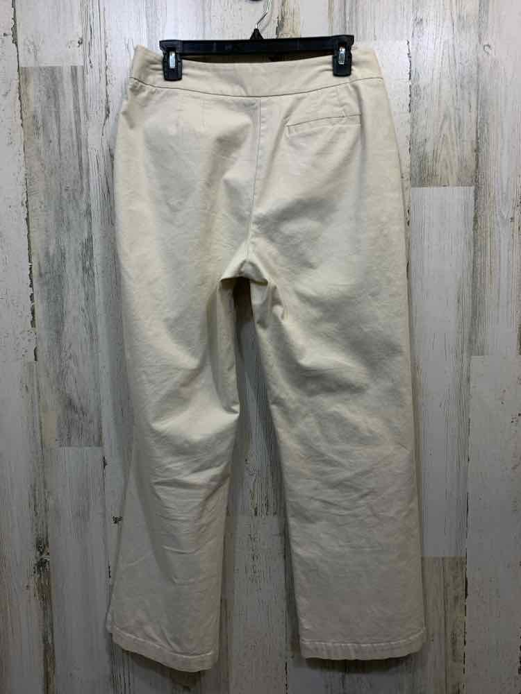PRE-OWNED Size M CHICO'S BOTTOMS WHEAT WIDE LEG Pants/FLAT FRONT W/POCKETS
