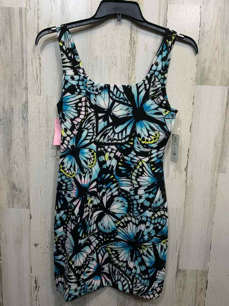 NWT NO BOUNDRIES Dresses and Skirts Size M BLK/WHT/BLU BUTTERFLY Dress