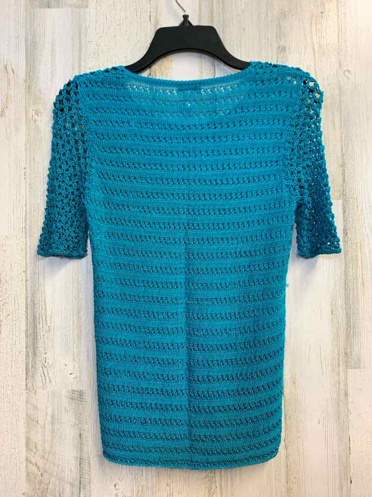 PRE-OWNED CHICOS Tops Size L Teal SHORT SLEEVES TOP