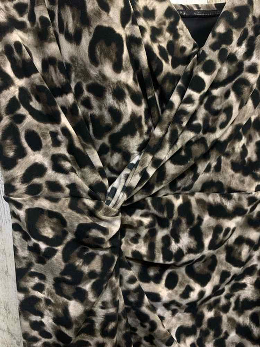 PRE-OWNED MIRACLE SUIT Swimwear Size 16 LEOPARD DRESS Swimsuit/SIDE KNOT DETAIL