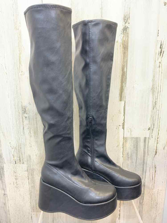 NWT WILD PAIR SHOES Shoe Size 6.5 Black Boots PLATFORM KNEE HIGH