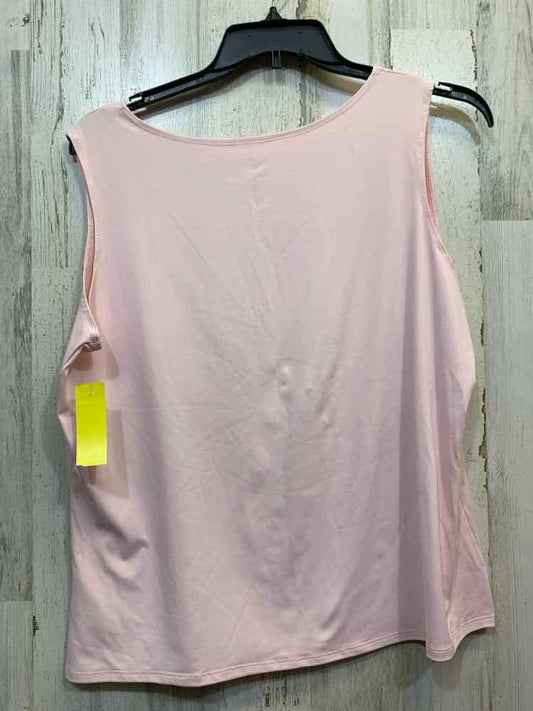 PRE-OWNED RUBY RD Tops Size 1X Pink Solid SLEEVELESS Tank Top
