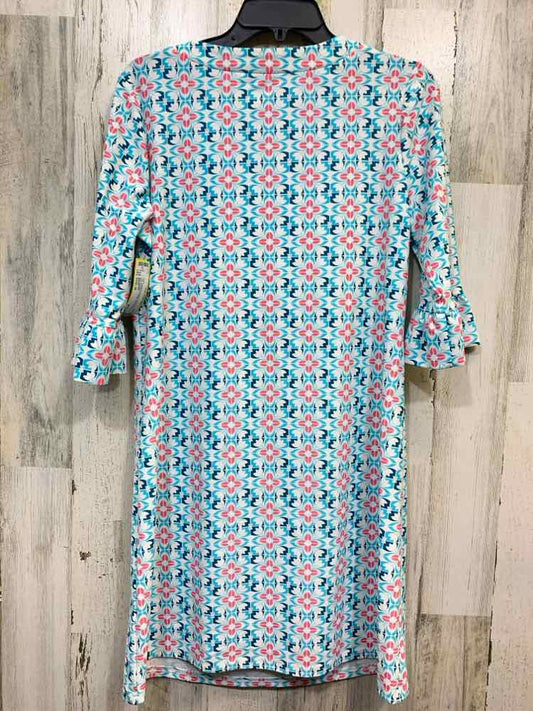 PRE-OWNED ARYEH Dresses and Skirts Size M WHT/PNK/BLU Paisley BELL SLEEVES Dress