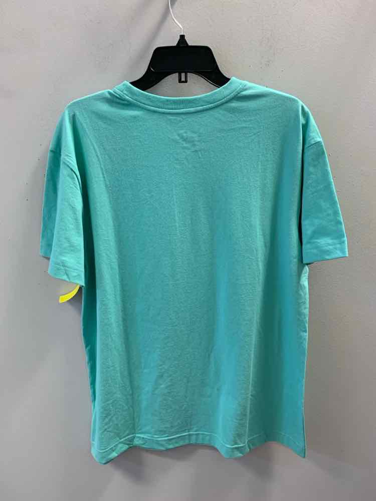 NWT TARGET Tops Size L AQUA/MUTI-COLOR SHORT SLEEVES TOP