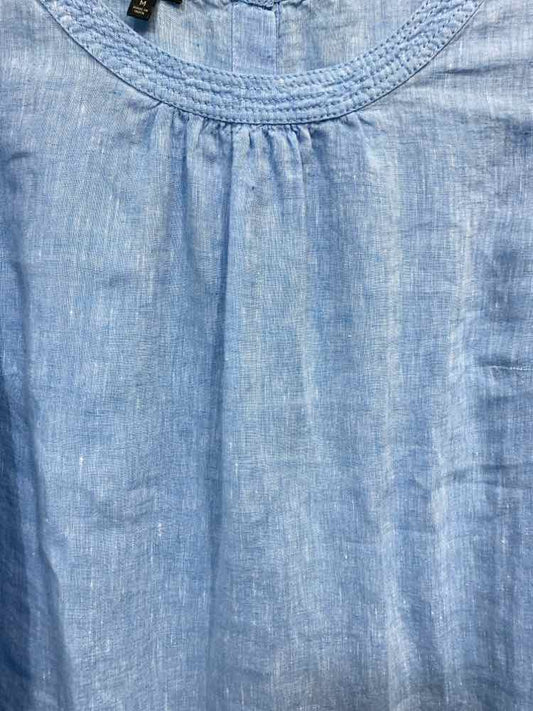 PRE-OWNED TALBOTS Tops Size M LIGHT BLUE Solid 3/4 SLEEVE Blouse/BLUE 3/4 SLEEVE