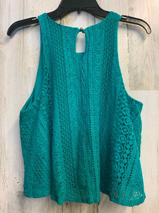 PRE-OWNED ONE CLOTHING Tops Size XL Turquoise SLEEVELESS TOP