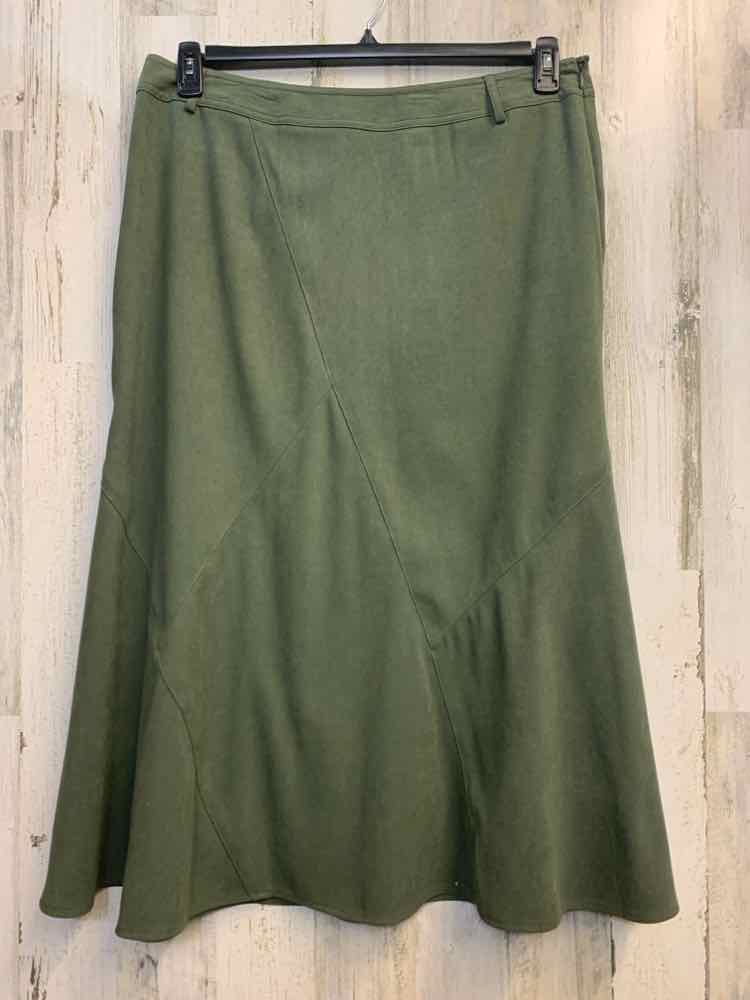 PRE-OWNED M COLLECTION Dresses and Skirts Size 16 Olive Solid 2PC Skirt/2 PIECE
