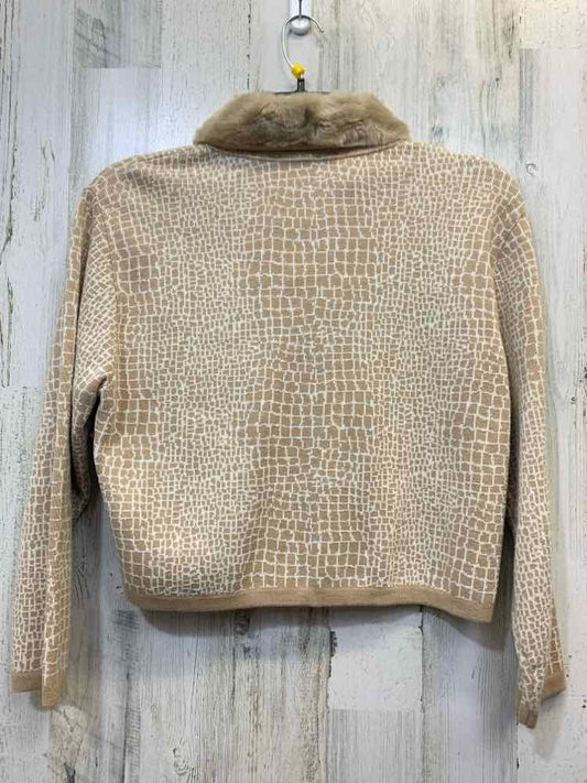 PRE-OWNED LIZ CLAIBORNE JACKETS / COATS Size MP TAN/WHT GIRAFFE JACKET Jacket