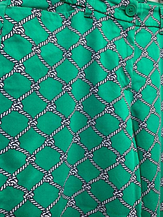 PRE-OWNED Size 4 TALBOTS BOTTOMS GREEN/WHITE/BLACK ROPE/CHAIN CAPRI Pants/CAPRI
