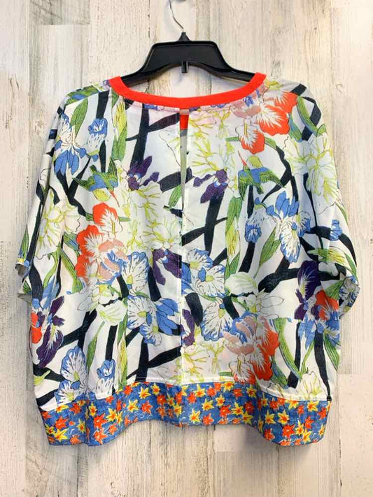 PRE-OWNED ZARA Tops Size M Multi-Color Floral SHORT SLEEVES TOP