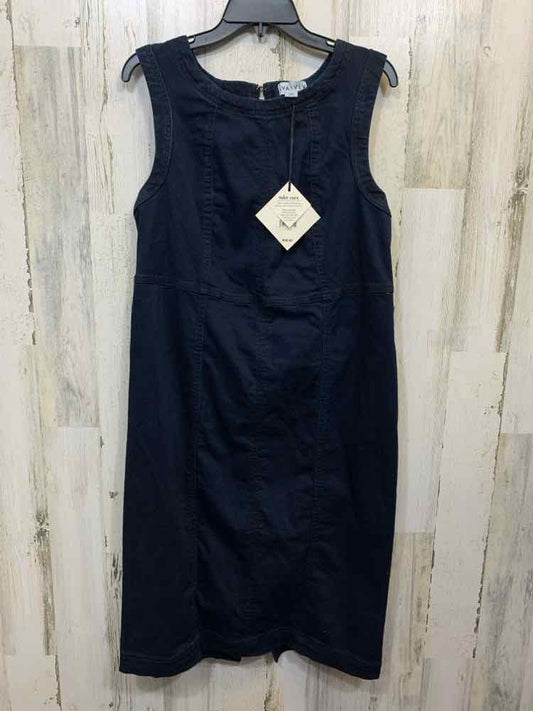 NWT AVA VIV Dresses and Skirts Size 16 Navy Denim SLEEVELESS Dress/CREW NECKLINE