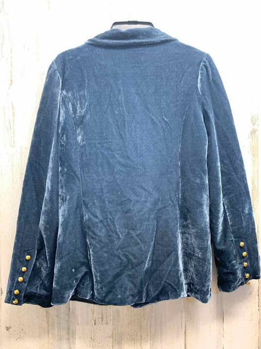 PRE-OWNED ORDER PLUS JACKETS / COATS Size XL Blue Velvet Solid BLAZER Blazer/BLU