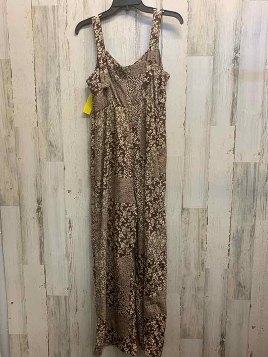 PRE-OWNED Size M EASEL Tops BROWN/WHT Floral JUMPER Jumper/FLORAL TANK JUMPER