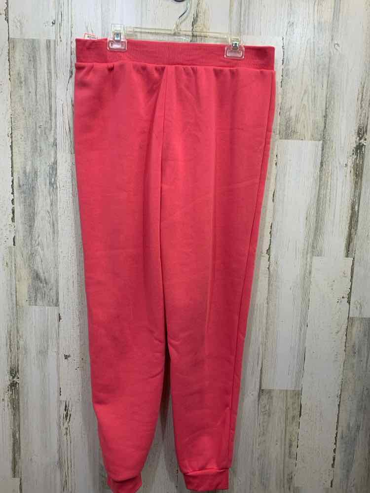 PRE-OWNED BOBBY & BROOKS BOTTOMS L PINK/WHITE JOGGER Activewear Bottom/LOVE EMBR