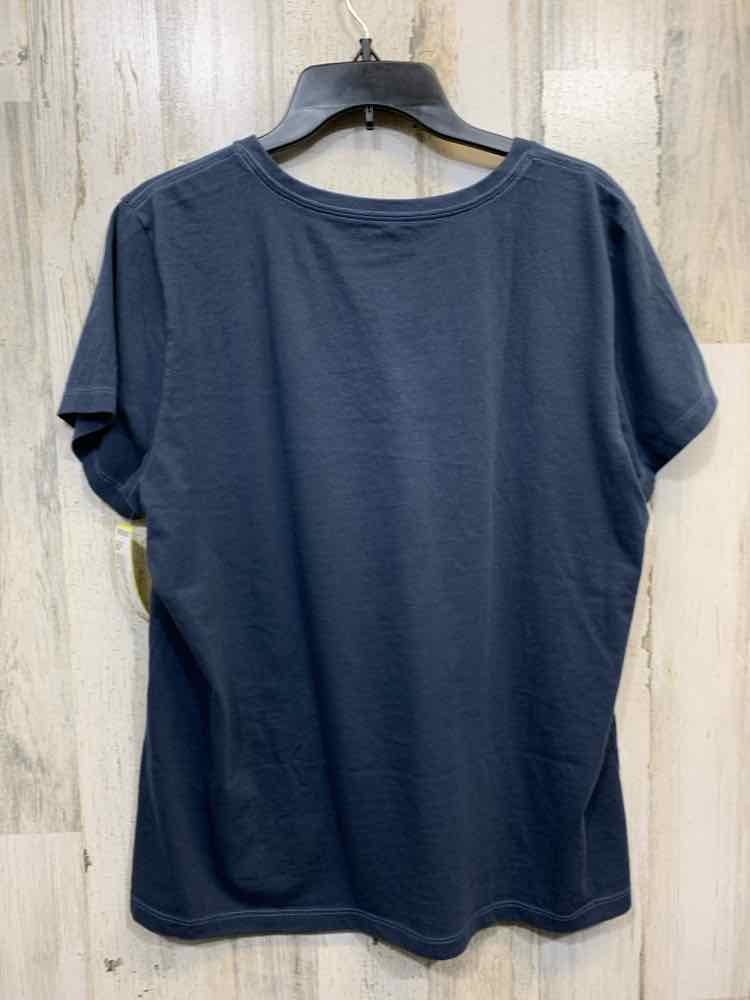 PRE-OWNED LIFE IS GOOD Tops Size L NVY/RED/WHT/BLU VNECK SHORT SKLEEVE T-shirt/A