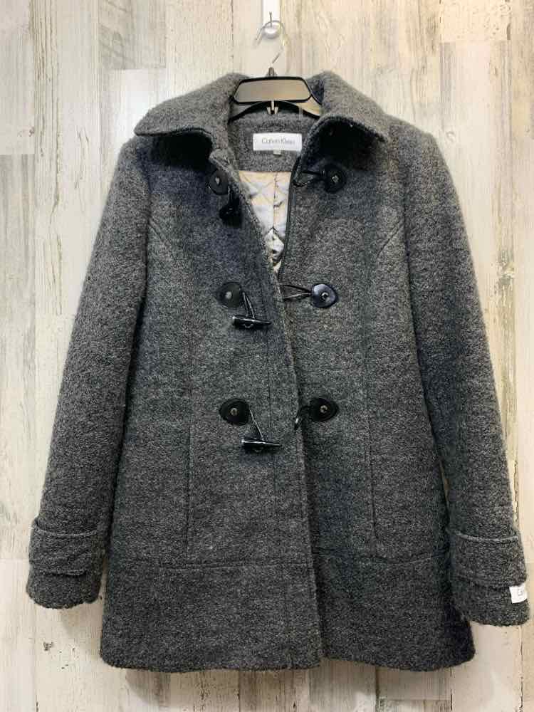 PRE-OWNED CALVIN KLIEN JACKETS / COATS Size S Gray PEA COAT Jacket/GRAY PEACOAT